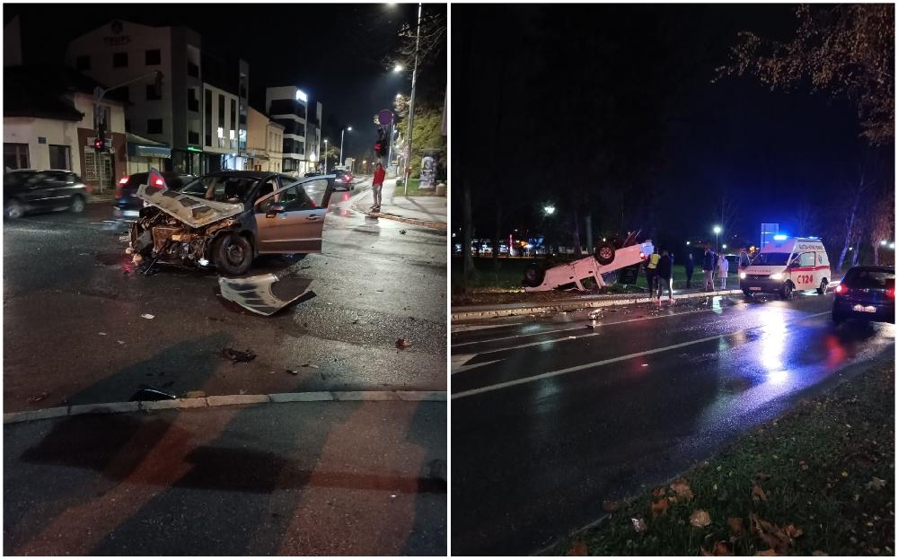 Teška saobraćajna nesreća u Brčkom: Učestvovala tri automobila, jedan završio na krovu