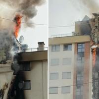 Foto + video / Drama na Ilidži: Pogledajte kako vatrena stihija guta stambenu zgradu