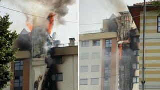 Foto + video / Drama na Ilidži: Pogledajte kako vatrena stihija guta stambenu zgradu
