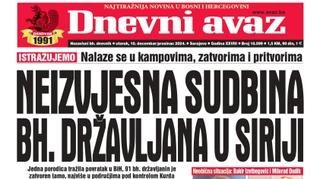 U današnjem "Dnevnom avazu" čitajte o neizvjesnoj sudbini bh. državljana u Siriji