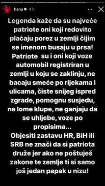 Story Hane Hadžiavdagić na Instagramu - Avaz