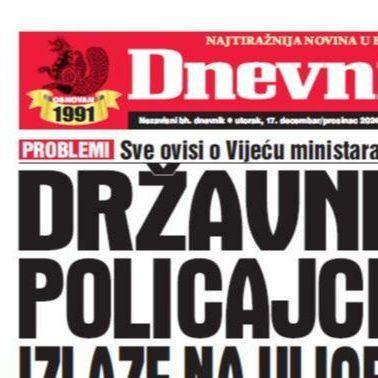 U današnjem "Dnevnom avazu" čitajte o tome kako državni policajci izlaze na ulice