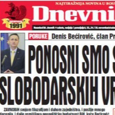 U trobroju "Dnevnog avaza" čitajte: "Ponosni smo sljedbenici slobodarskih vrijednosti"