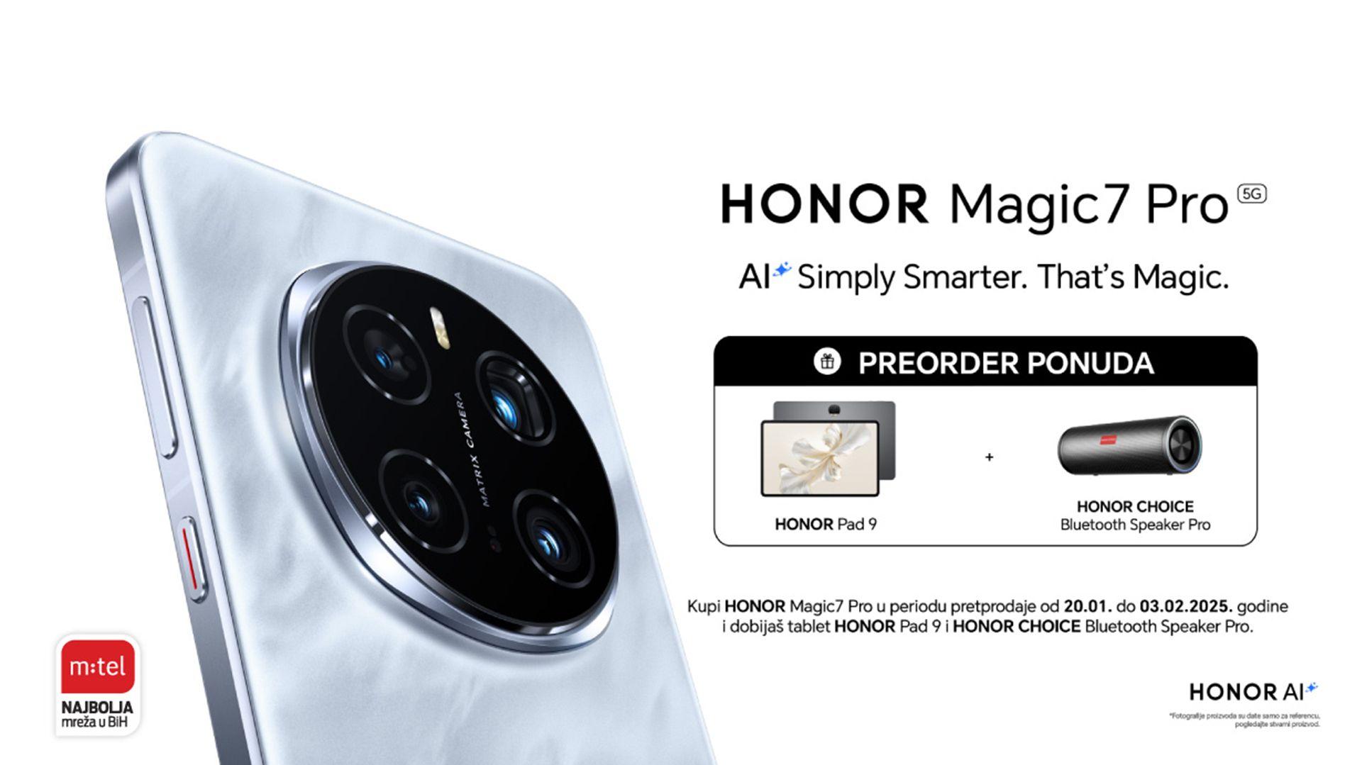 Fantastična preorder m:tel ponuda - Honor Magic 7 Pro i Magic 7 Lite uz vrijedne poklone