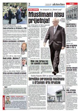 Tekst iz "Dnevnog avaza" objavljen 8. aprila 2011. godine - Avaz