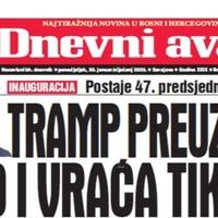 U današnjem "Dnevnom avazu" čitajte o Trampovom preuzimanju SAD