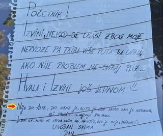 Žena okačila interesantnu poruku na automobil: "Izvini, ponekad se ugasi zbog moje nervoze"