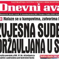 U današnjem "Dnevnom avazu" čitajte o neizvjesnoj sudbini bh. državljana u Siriji